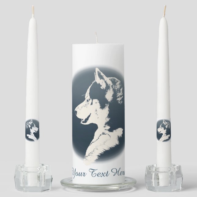 Husky Pup Candles Custom Husky Pup Wolf Candles (Front)