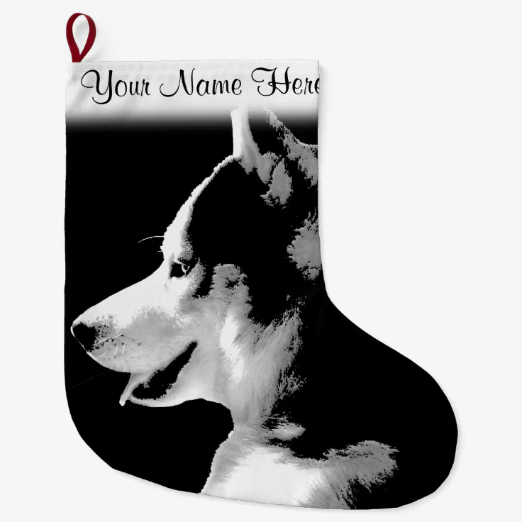 Husky Pup Christmas Stocking Custom Husky Stocking Zazzle