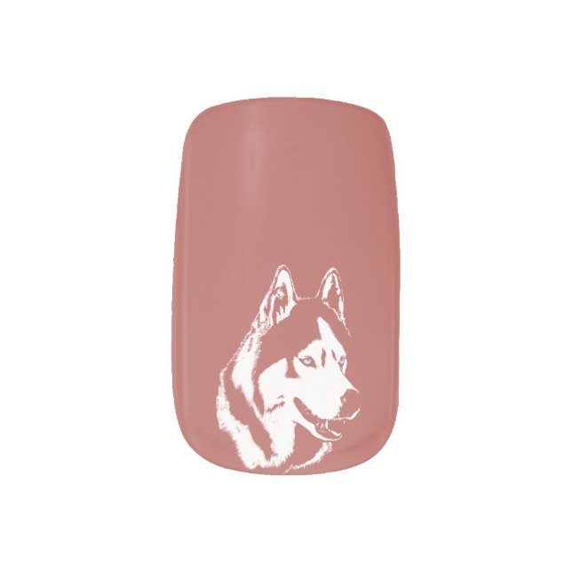 Husky Pup Fingernails Husky Sled Dog Minx Nail Art (Right Thumb)