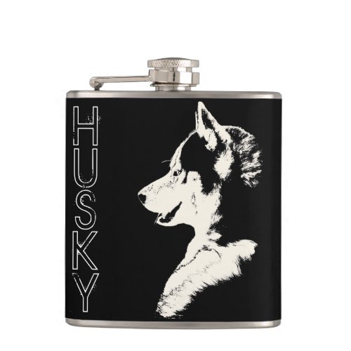 Husky Pup Flask Custom Siberian Husky Drink Flask