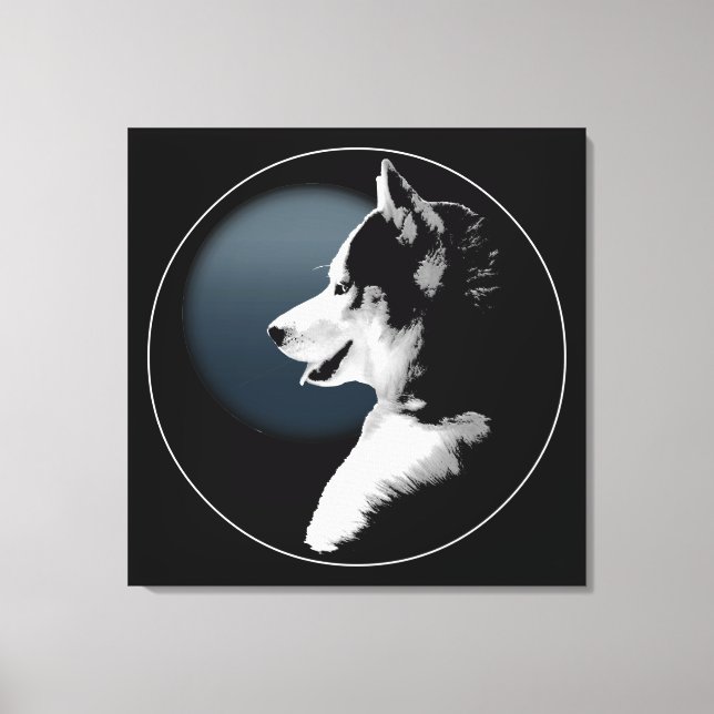 Husky Pup Print Siberian Husky Dog Canvas Print (Front)