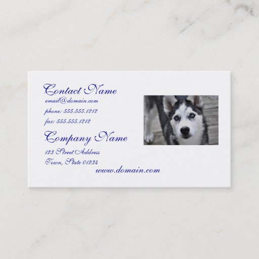 Customizable Husky Puppy Business Cards