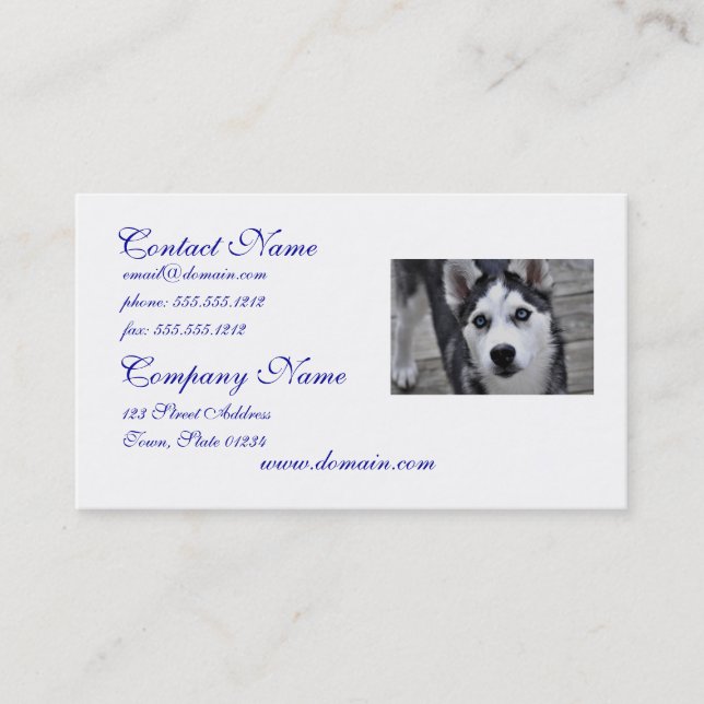 Husky Puppy Business Cards (Front)