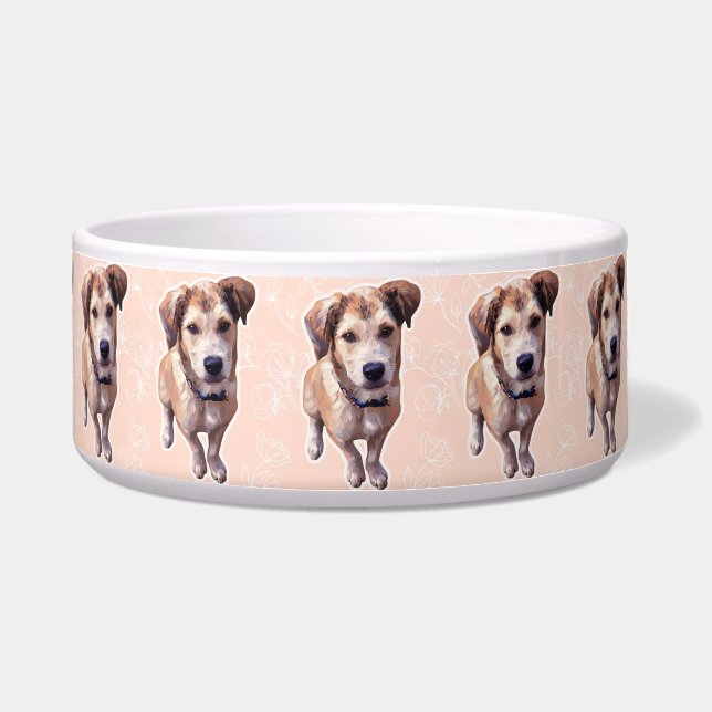 Husky Puppy Ceramic Pet Bowl (Front)