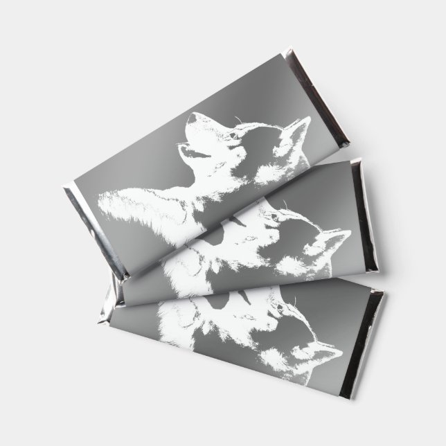 Husky Puppy Chocolate Personalized Hershey Bar Favors (Front)