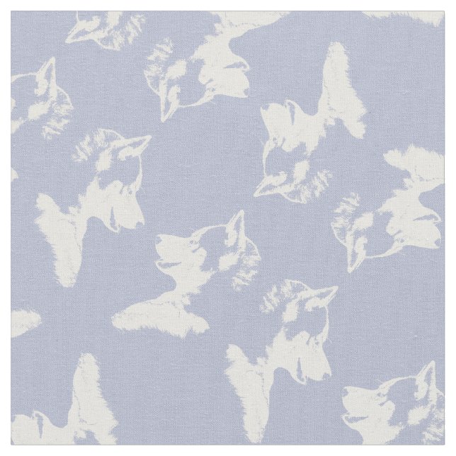 Husky Puppy Fabric Husky Malamute Dog Textiles (Close Up)