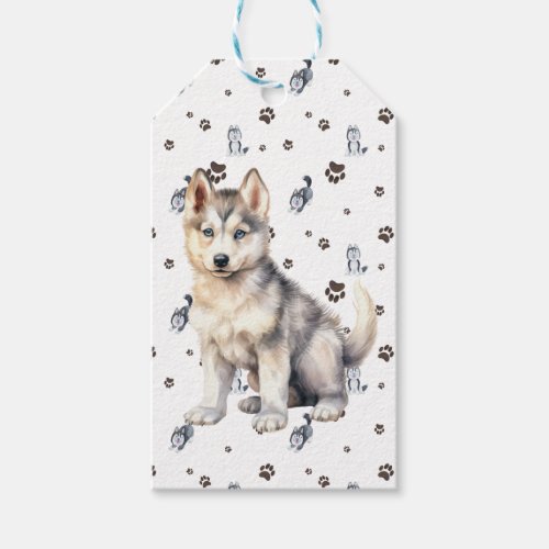 Husky Puppy  Gift Tags