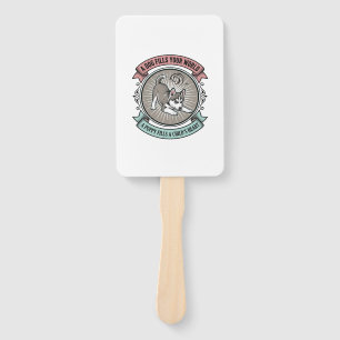 Husky Puppy Shirt Vintage Engraving Kid's Best Bud Hand Fan