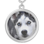 Husky Puppy Silver Necklace