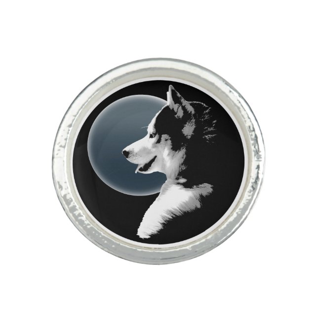 Husky Ring Siberian Husky Malamute Sled Dog Ring (Front)