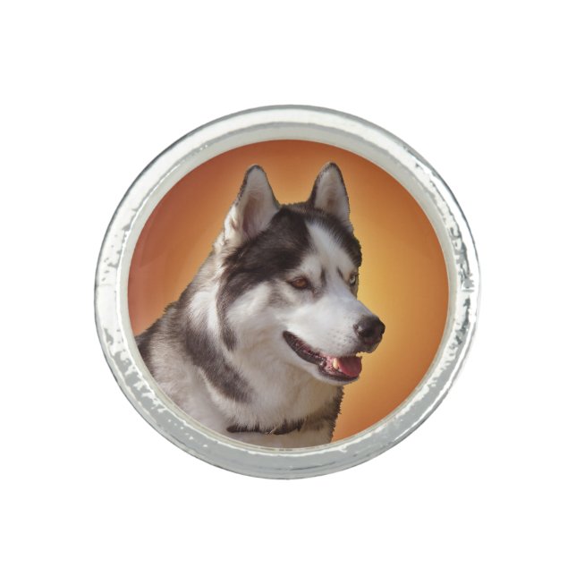 Husky Ring Siberian Husky Malamute Sled Dog Ring (Front)