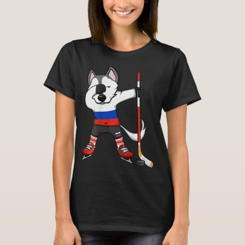 Husky Russia Ice Hockey Lovers Jersey Winter Sport T_Shirt