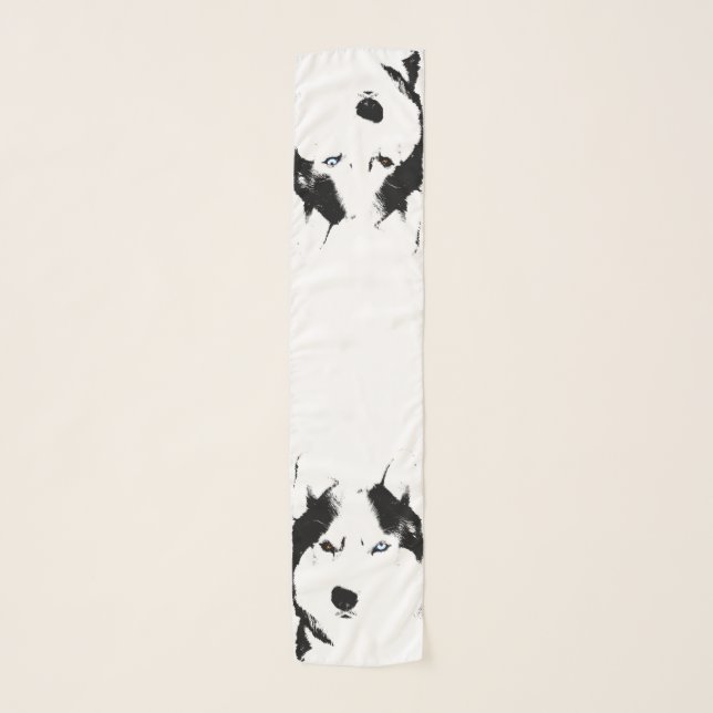 Husky Scarf Siberian Malamute Sled Dog Scarves (Front)