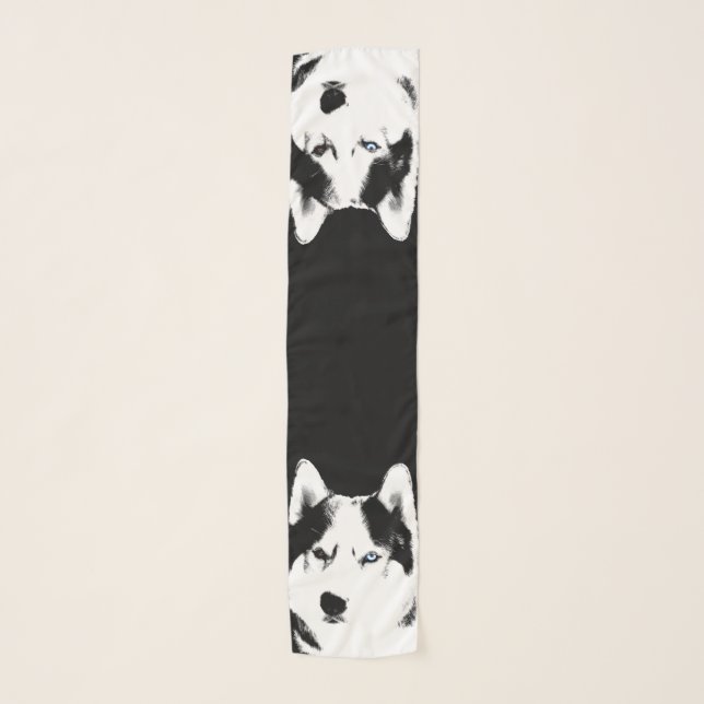 Husky Scarf Siberian Malamute Sled Dog Scarves (Front)