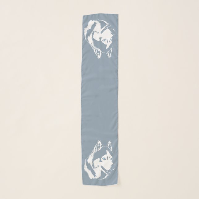 Husky Scarf Siberian Malamute Sled Dog Scarves (Front)