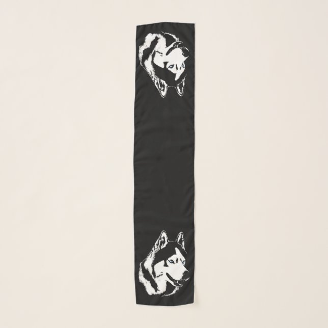 Husky Scarf Siberian Malamute Sled Dog Scarves (Front)