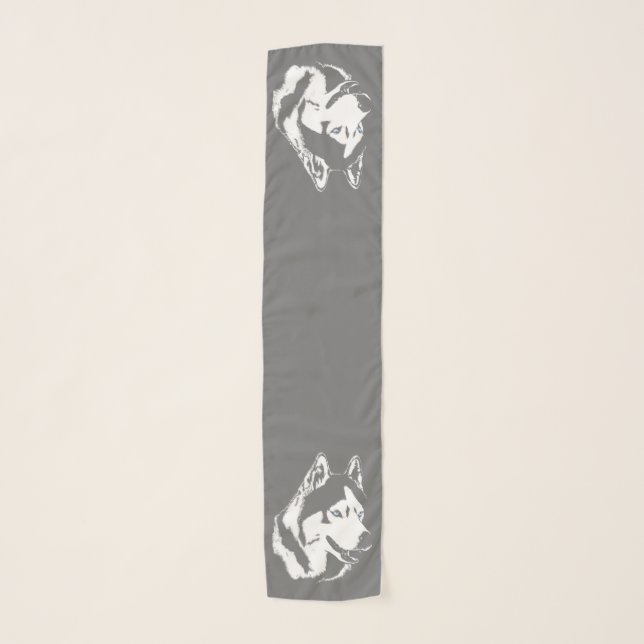 Husky Scarf Siberian Malamute Sled Dog Scarves (Front)