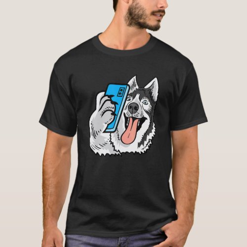 Husky Selfie Photographer T-Shirt