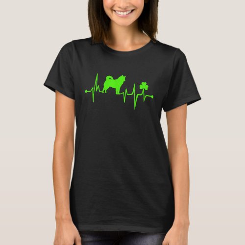 Husky Shamrock Heartbeat St Patricks Day Dog Lover T_Shirt