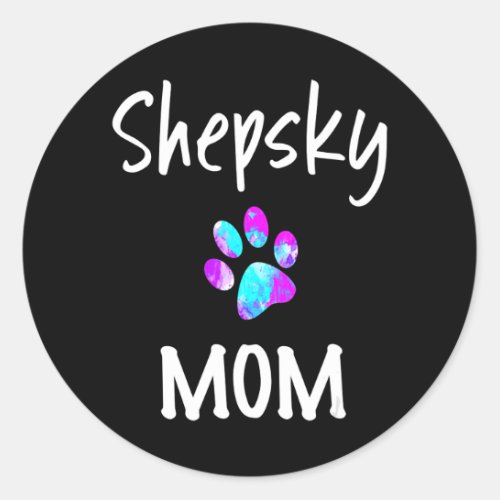 Husky  Shepsky Mom German Shepherd Husky Mix Dog Classic Round Sticker