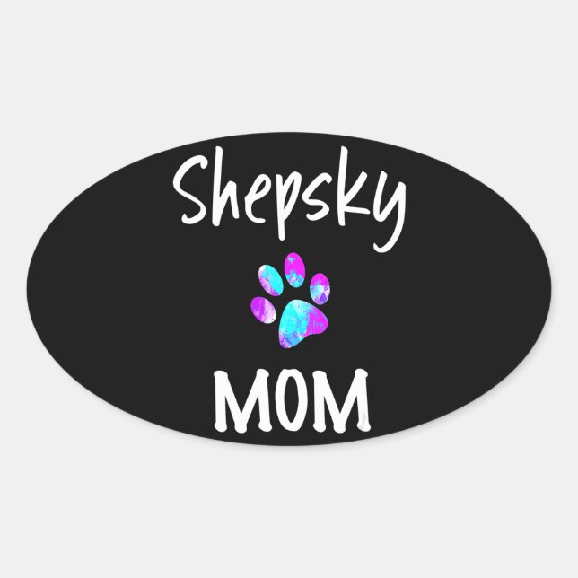 Husky | Shepsky Mom German Shepherd Husky Mix Dog Oval Sticker (Front)