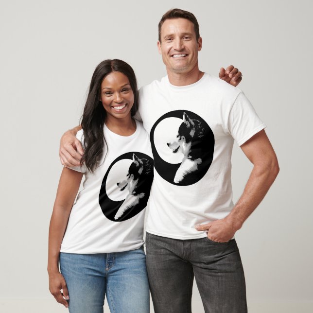 Husky Shirt Long Sleeve Fitted Sled Dog Shirt (Unisex)