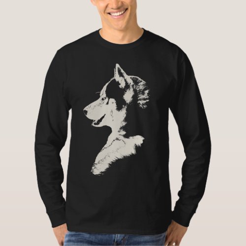 Husky Shirt Wolf Art Long Sleeve Tee Dog Shirts