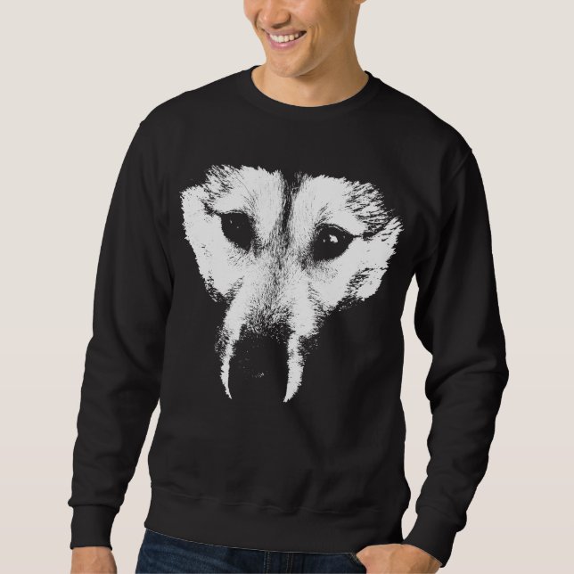 Husky Shirts Sled Dog Sweatshirt Wolf Dog Shirt (Front)