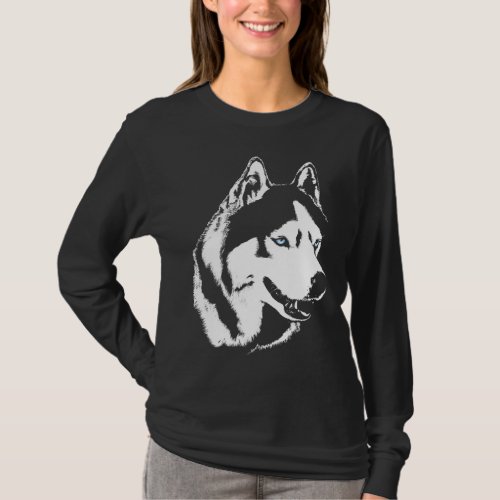 Husky Shirts Wolf Art Ladys Shirts Dog Shirts