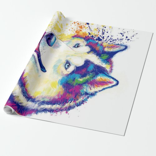Husky Siberian Canvas Wrapping Paper