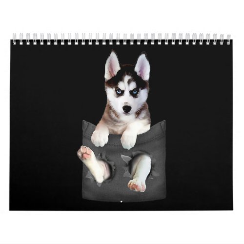 Husky  Siberian Husky In Pocket Puppy Calendar