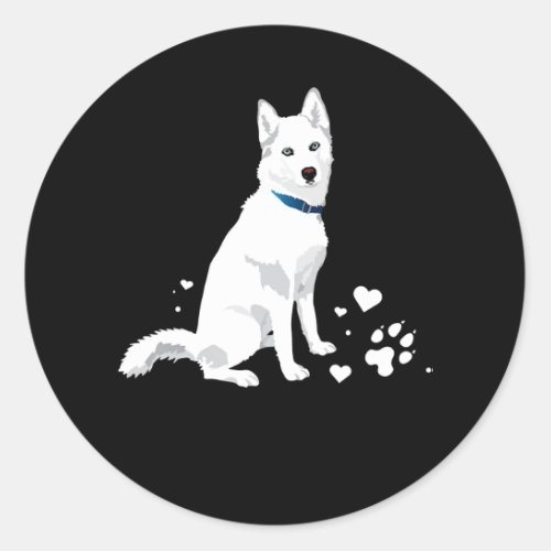 Husky Siberian Husky Sweet White Snow Dog Classic Round Sticker