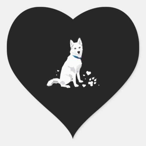 Husky Siberian Husky Sweet White Snow Dog Heart Sticker