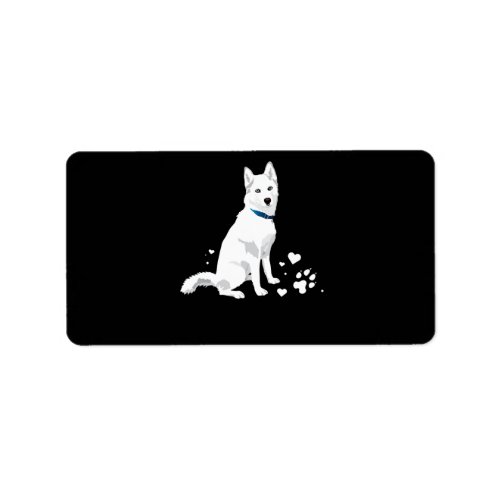 Husky Siberian Husky Sweet White Snow Dog Label