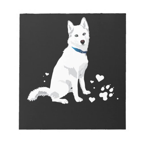 Husky Siberian Husky Sweet White Snow Dog Notepad