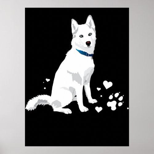 Husky Siberian Husky Sweet White Snow Dog Poster