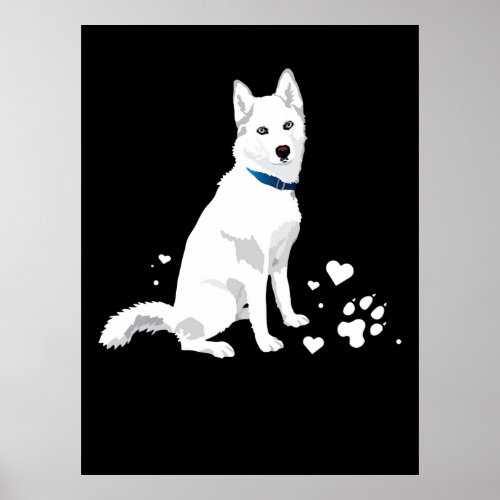 Husky Siberian Husky Sweet White Snow Dog Poster
