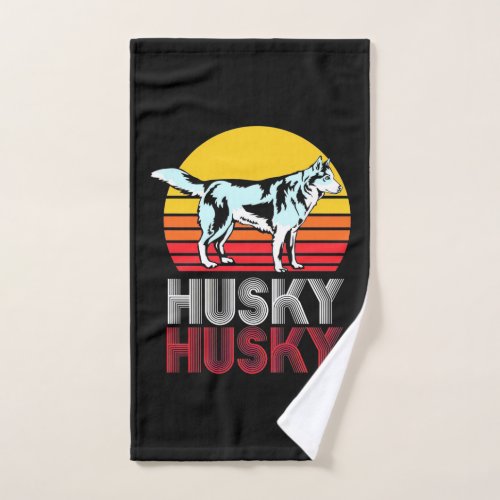 Husky Siberian Retro Vintage Hand Towel