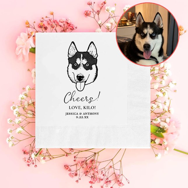 Husky Sibir Dog Personalized Cheers Napkins (Creator Uploaded)
