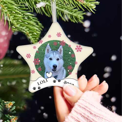 Husky Sibir Dog Personalized Hand Drawing Ceramic Ornament