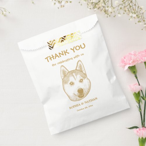 Husky Sibir Dog Personalized Thank You Favor Bag