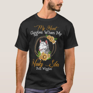 Husky Sibir My Heart Giggles  Dog Lovers T-Shirt