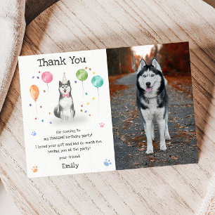 Husky Sibir Puppy Dog Birthday Thank You Card