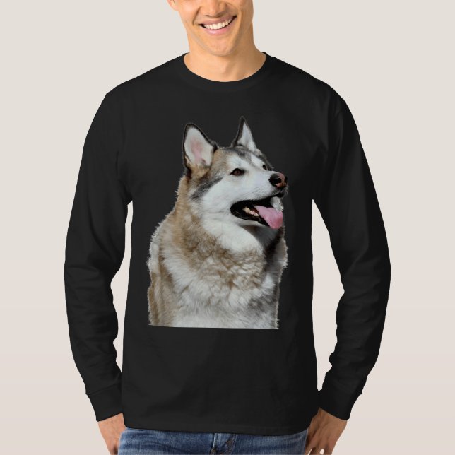 Husky Sitting T-Shirt (Front)
