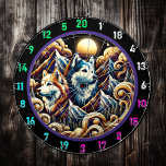 Husky Skyline Glow Wall Feature Dart Board<br><div class="desc">Add an adventurous touch to your space with the Husky Skyline Glow Wall Feature. Showcasing a majestic husky surrounded by radiant mountains and a glowing sky, this decor piece brings the untamed beauty of nature right into your man cave, game room, or dorm. Whether it’s a birthday party, a game...</div>