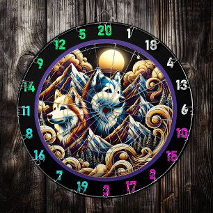 Husky Skyline Glow Wall Feature Dart Board