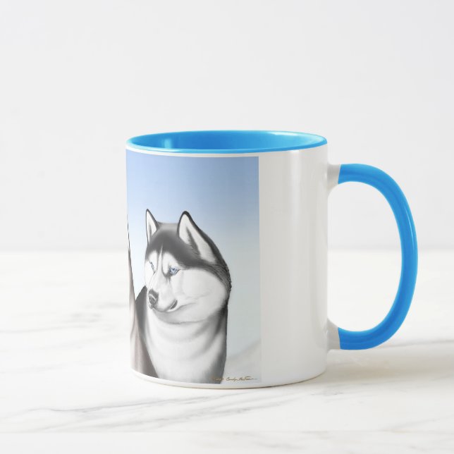 Husky Sled Dogs Coffee Mug (Right)