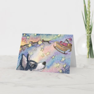 Husky Sleigh Dogs Holiday Card