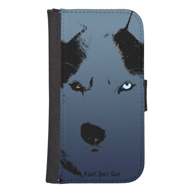Husky Smartphone Wallet Husky Eyes Mobile Cases (Front)