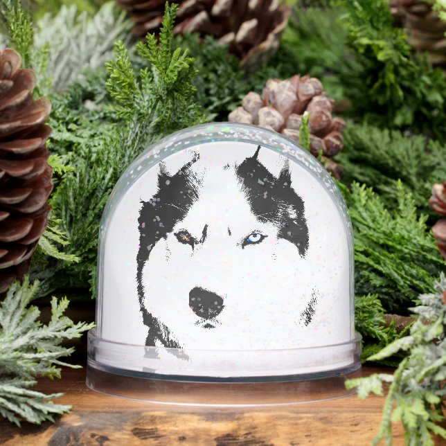 Husky Snow Globe Husky Malamute Custom Snow Globe (Winter)